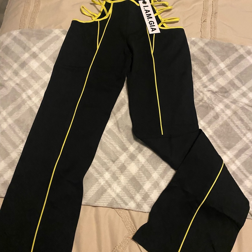 I.AM.GIA Black Top with Yellow Trim
